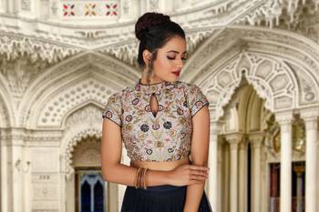 Blue Embroidered Net Readymade Lehenga Cholis 5