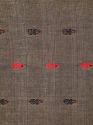 Brown hand woven pure cotton saree with blouse 4
