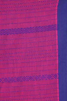 Magenta hand woven pure cotton saree with blouse