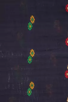 Blue hand woven pure cotton saree with blouse