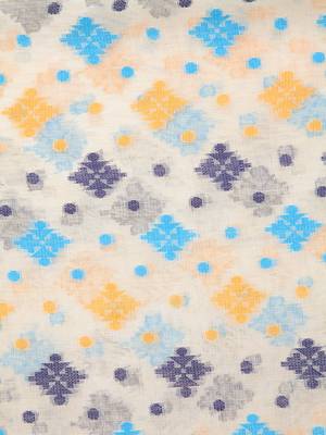 Beige hand woven pure cotton saree  4