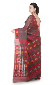 Grey Hand Woven Pure Cotton Saree Without Blouse