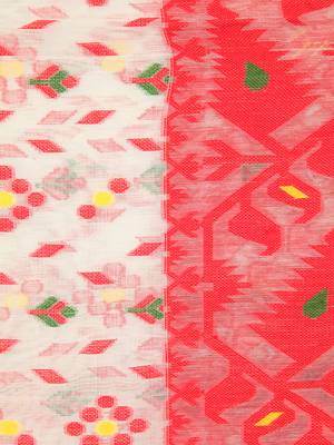 Off White Hand Woven Pure Cotton Saree Without Blouse 4