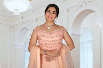 Peach Embroidered Georgette Readymade Lehenga Cholis 5