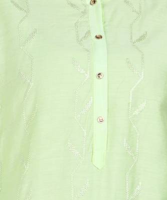 SWAGG INDIA Womens Wear Viscose Chaderi Embrodiery Kurta Light Green with Cotton Lining 4