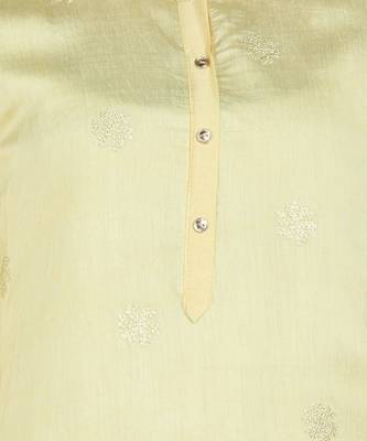 SWAGG INDIA Women Wear Viscose Chaderi Embrodiery Yellow Kurta with Cotton Lining 4
