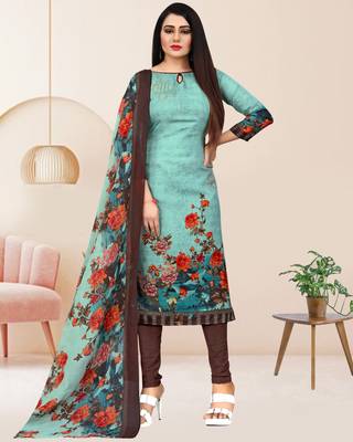 Light-green printed cotton salwar 1