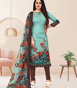 Light-green printed cotton salwar