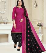 Magenta printed cotton salwar