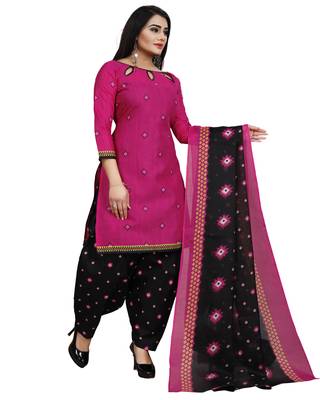 Magenta printed cotton salwar 4
