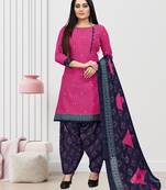 Magenta printed cotton salwar