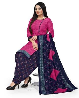 Magenta printed cotton salwar 3