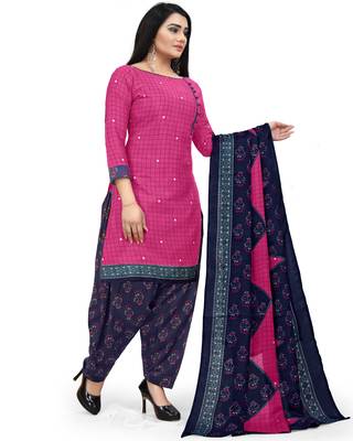 Magenta printed cotton salwar 4