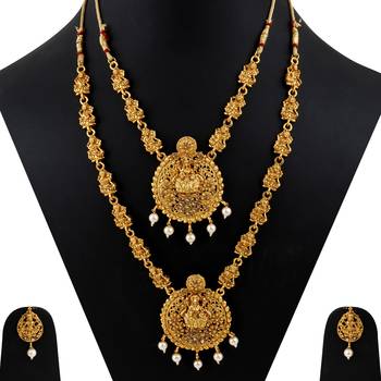 SILVER SHINE Gold Plated Traditional Neckalce Set Jewellery Set For Women Girls 2