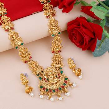 Silver Shine Traditional Gold Plated Temple Set With Choker Necklace Jewellery Set For Women Men 3