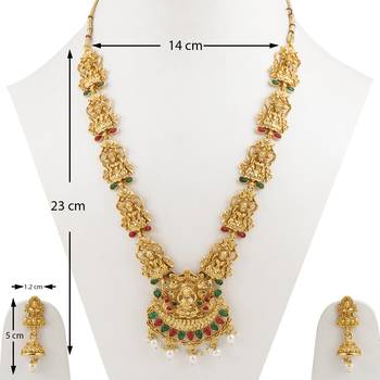 Silver Shine Traditional Gold Plated Temple Set With Choker Necklace Jewellery Set For Women Men 5