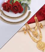 Silver Shine Designer Traditional Long Necklace Set With Anklet Jwellery For Women Girls