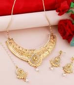 Silver Shine Gold Plated Traditional Choker Set Jewellery Set For Women Girls