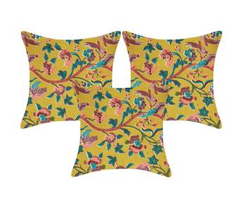 TEXSTYLERS Pure Cotton 140 TC ASSORTED Reversible Jaipuri Print Cushion Cover(Pack of 3) 1