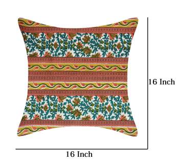 TEXSTYLERS Pure Cotton 140 TC ASSORTED Reversible Jaipuri Print Cushion Cover(Pack of 3) 3