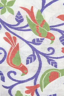 Off white hand woven silk saree with blouse
