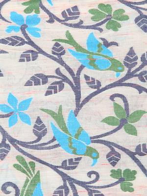 Beige hand woven silk saree with blouse 4