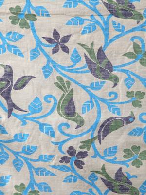 Beige hand woven silk saree with blouse 4