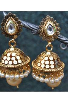 Golden Bell Jhumka Earrings