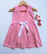 Pink printed cotton kids-frocks