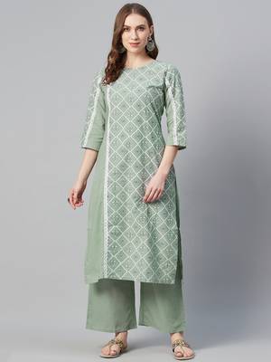 Grey printed cotton cotton-kurtis 1
