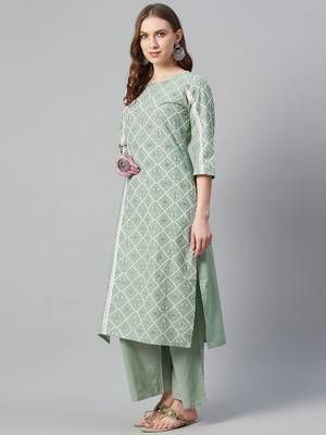 Grey printed cotton cotton-kurtis 2
