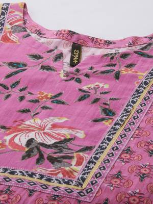 Pink printed cotton cotton-kurtis 4