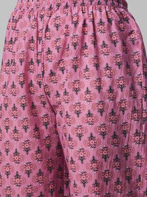 Pink printed cotton cotton-kurtis 5