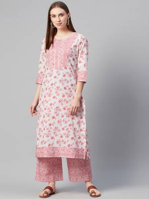 White printed cotton cotton-kurtis 1