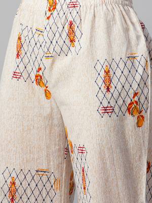 Cream printed cotton cotton-kurtis 5