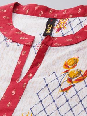 Cream printed cotton cotton-kurtis 4