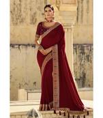 wine silkparty wear sarees
