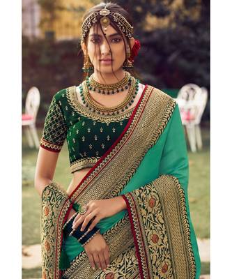 green pure_shimmerbridal sarees 2