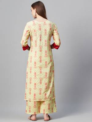 Cream printed cotton cotton-kurtis 3