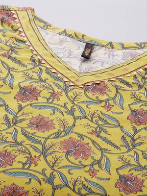 Mustard printed cotton cotton-kurtis 4