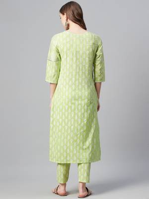 Green printed cotton cotton-kurtis 3