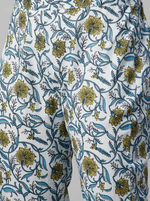 Yellow printed cotton cotton-kurtis 5