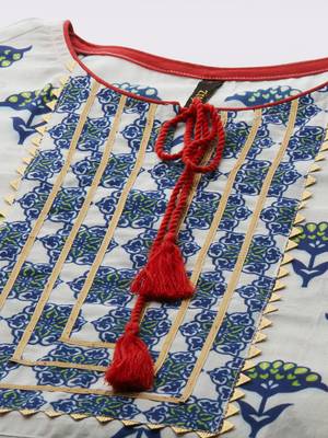 Blue printed cotton cotton-kurtis 4