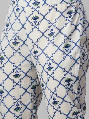 Blue printed cotton cotton-kurtis 5