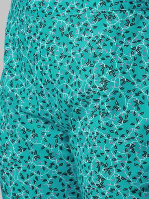 Teal printed cotton cotton-kurtis 5