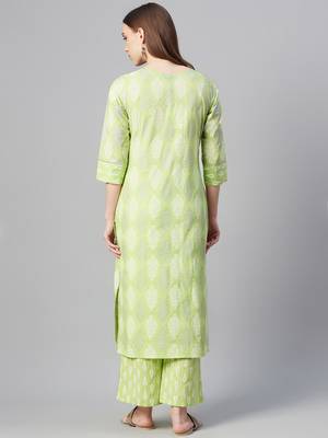 Green printed cotton cotton-kurtis 3