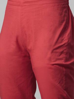 Red printed cotton cotton-kurtis 5