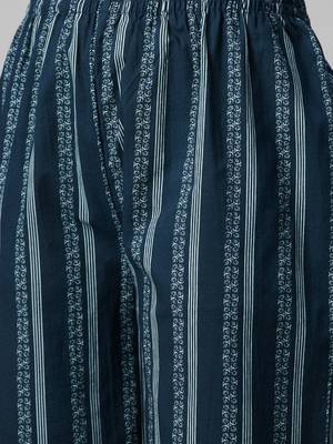 Teal printed cotton cotton-kurtis 5