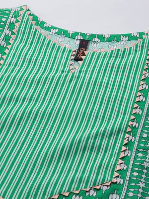 Green printed cotton cotton-kurtis 4