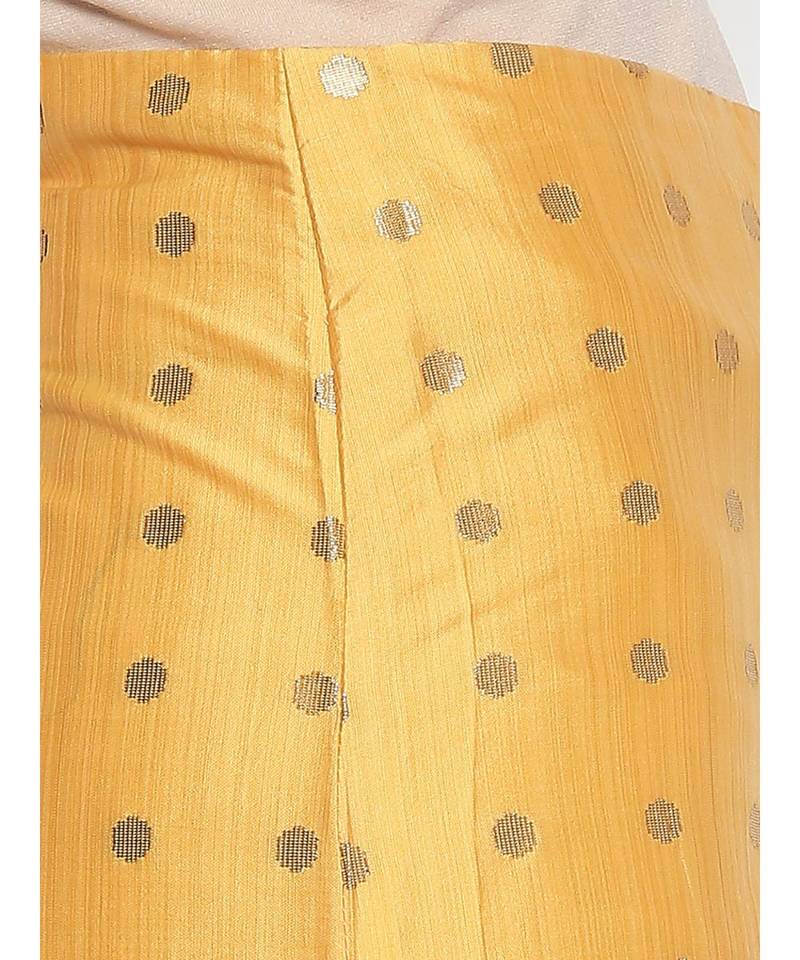 Desi Weavess Yellow Flared Taffeta Plazzo